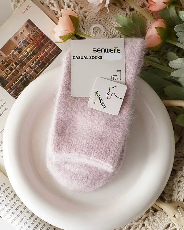 Wool Rabbit Hair Mid-Tube Socks