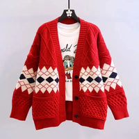 Vintage Plaid Single Breasted Cardigan