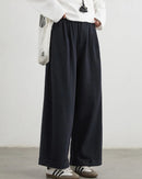 High-Waist Pleated Wide-Leg Casual Trousers