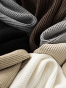 Ribbed Knitted Wide Leg Wool Pants