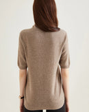 Merino Wool Half-Sleeve Turtleneck
