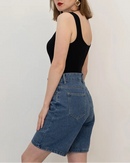 Vintage Straight Leg Denim Bermuda Shorts