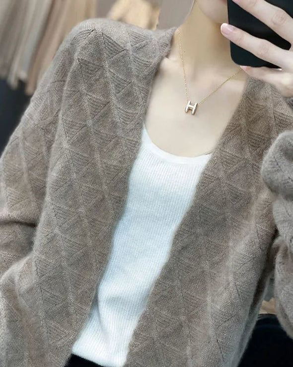 Open front Pure Wool Cardigan
