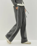 Striped Wide-Leg Ankle Trousers