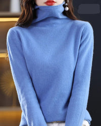 High-Neck Knitted Wool Pullover