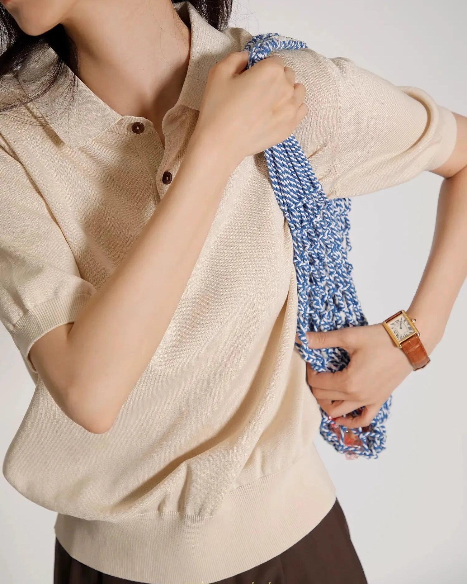 Ice Silk Knitted Polo Shirt