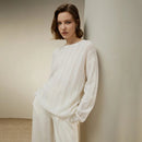 Semi-Sheer Cable-knit Baby Cashmere Sweater