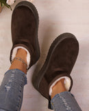 Flannel Slip-On Snow Ankle Boots