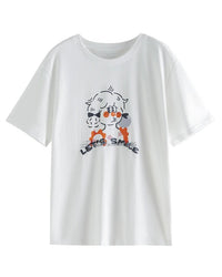 Casual Loose-Fitting Printed Short-Sleeved T-Shirt