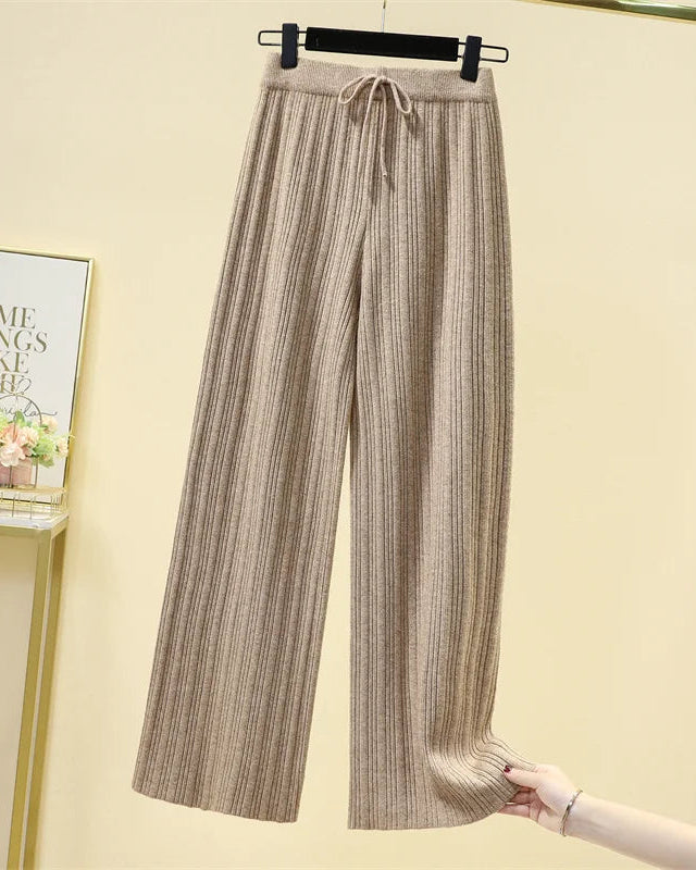 High-Waist Thicken Wide Leg Pants
