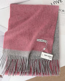 Two-Tone Wool Fringe Scarf