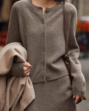 Pure Cashmere Round Neck Cardigan