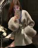 Double-Faced Wool Blend Short Coat