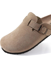 Suede Platform Cork Insole Slippers