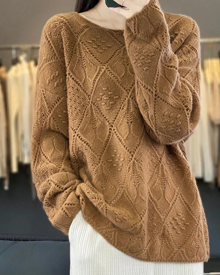 Crochet Hollow Knit Wool Sweater