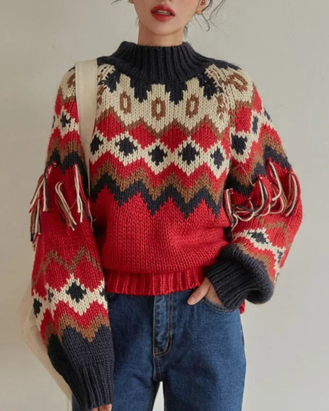 Vintage Christmas Jacquard Pullover Sweaters