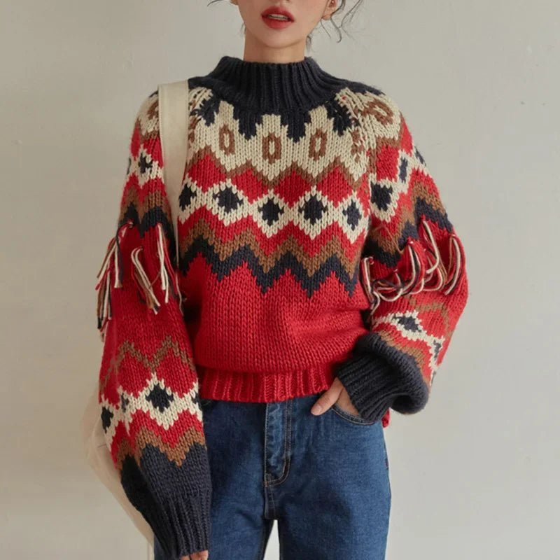 Vintage Christmas Jacquard Pullover Sweaters