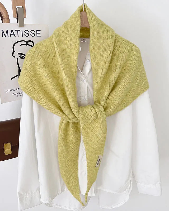 Textured Triangle Knit Scarf