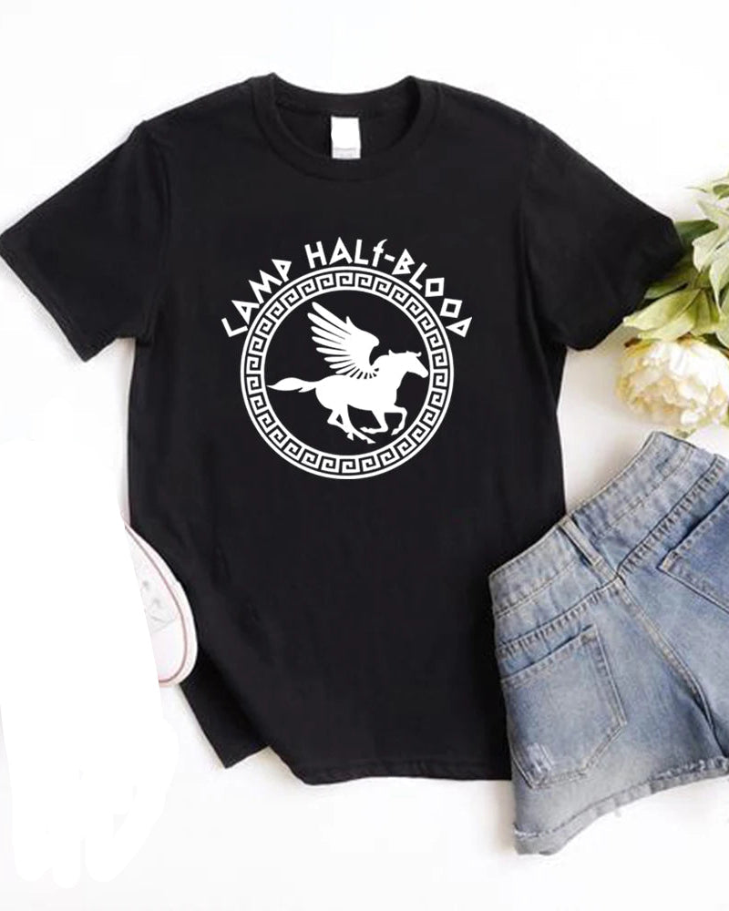 Crew Neck Letter Print T-Shirt