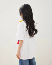 Spliced Crewneck Relaxed Knit Tee