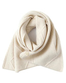 Merino Wool Jacquard Twist Button Neck Scarf