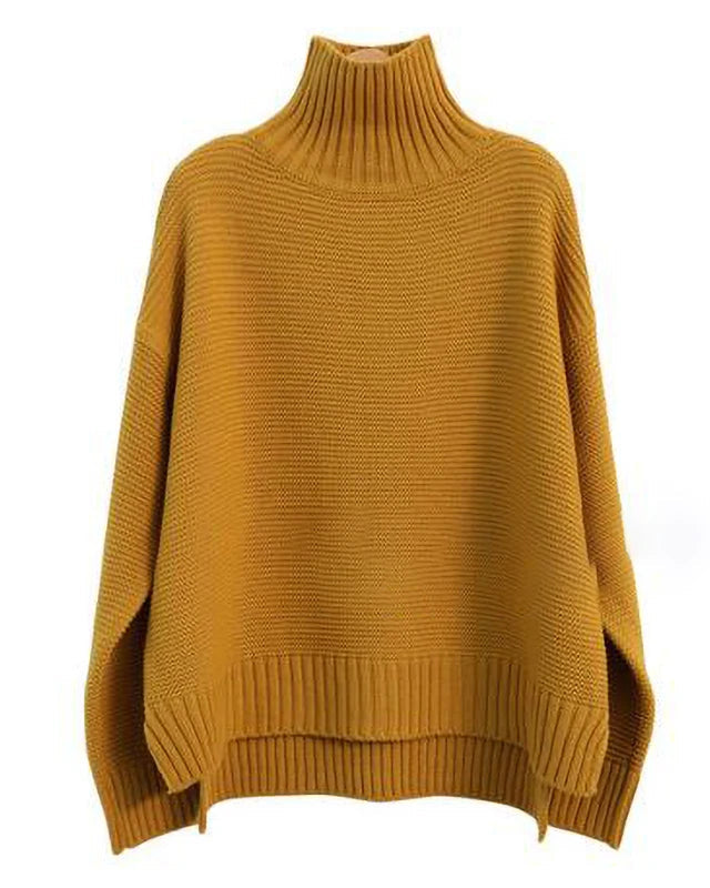 Thick Cashmere Mock Neck Sweater