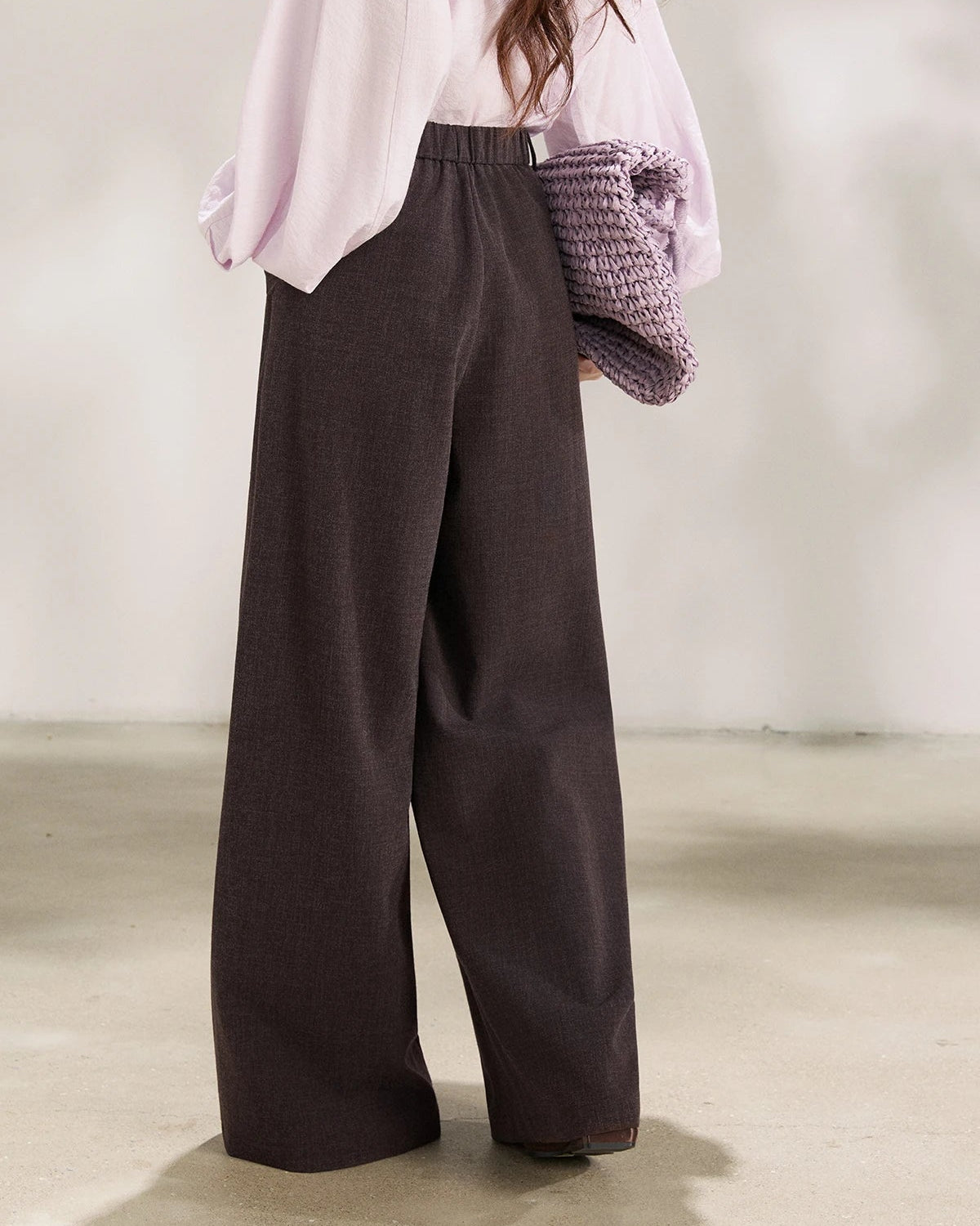 High-Waist Pleated Wide-Leg Trousers