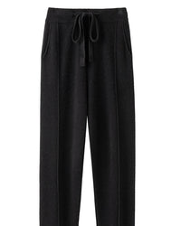 Wool Blend Wide-Leg Knit Pants