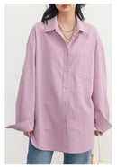 Oversized Long-sleeved Cotton Shirt