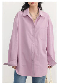 Oversized Long-sleeved Cotton Shirt
