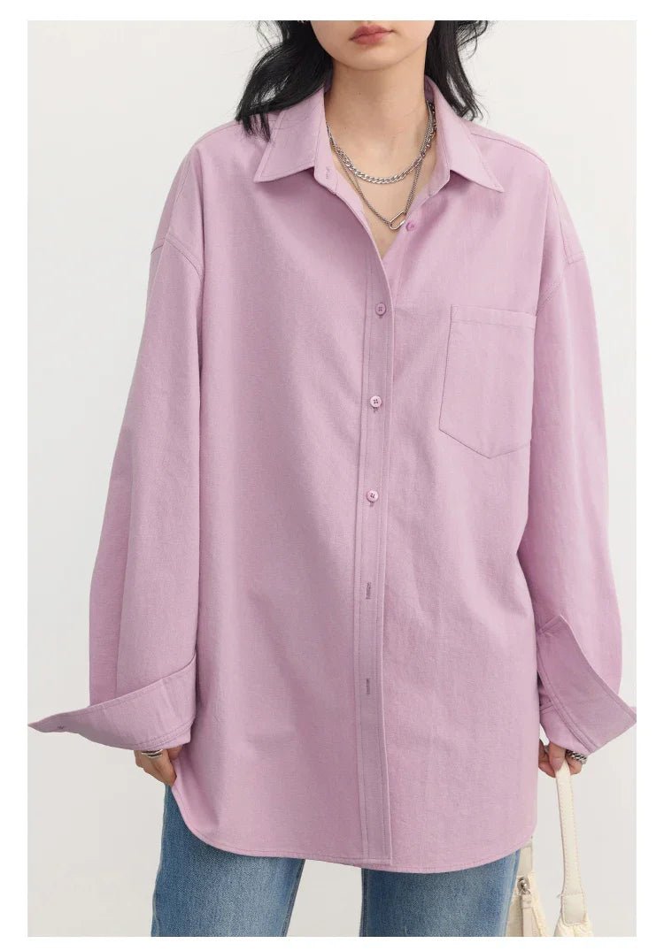 Oversized Long-sleeved Cotton Shirt