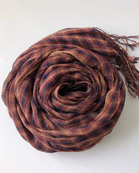 Checked Linen Scarf