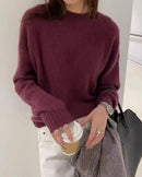 Thick Cashmere Loose-Fitting Crew Neck Sweater