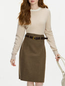 100% Wool Crew Neck Versatile Sweater