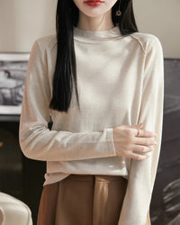 Loose-Fit Crew Neck Long-Sleeve Knitted Pullover