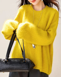 Relaxed-Fit Crewneck Knitted Pullover