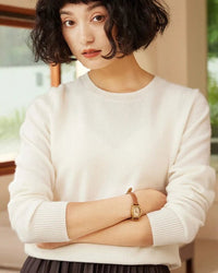 Cashmere Crew Neck Long-Sleeved Pullover Sweater