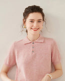 Women's Short Sleeve Polo Sweater