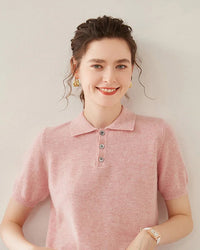 Women's Short Sleeve Polo Sweater
