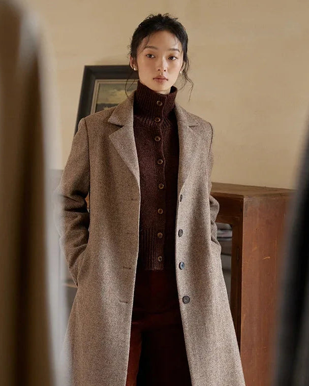Half High Collar Cashmere Cardigan