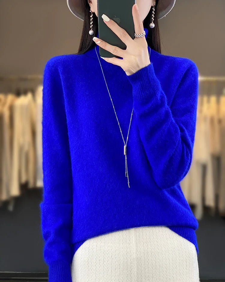 Mink Cashmere Turtleneck Sweater