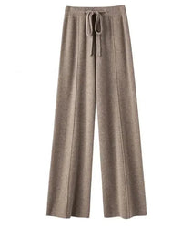 Cotton Wool Wide-Leg Knit Pants