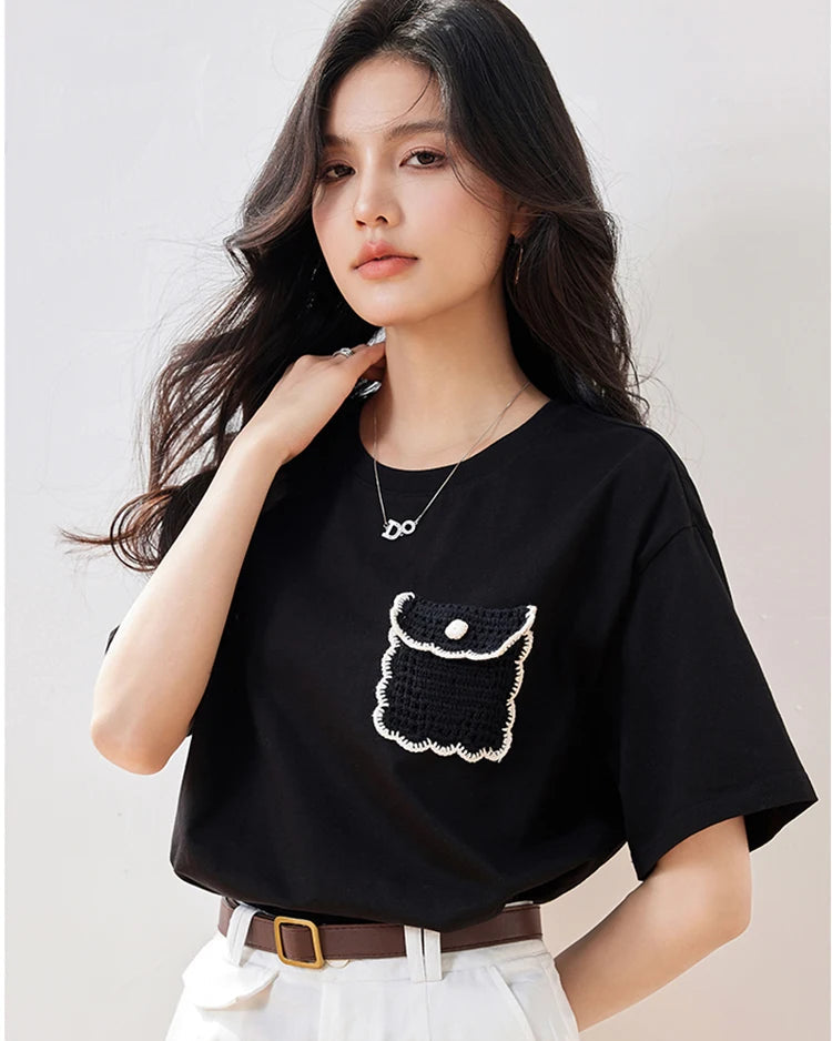 Relaxed-Fit Crew Neck Casual Tee