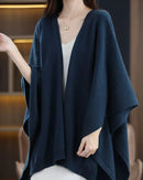 Plus-Size Wool Casual Cardigan Shawl