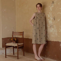 Cotton-colored Woven Jacquard  Nightdress