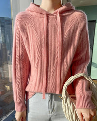 Stylish Wool Knitted Hooded Sweatshirt