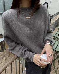 Thick Cashmere Loose-Fitting Crew Neck Sweater