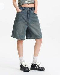 Loose-Fitting Hip-Covering Slimming Denim Shorts