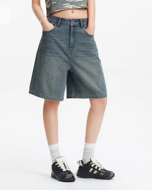 Loose-Fitting Hip-Covering Slimming Denim Shorts