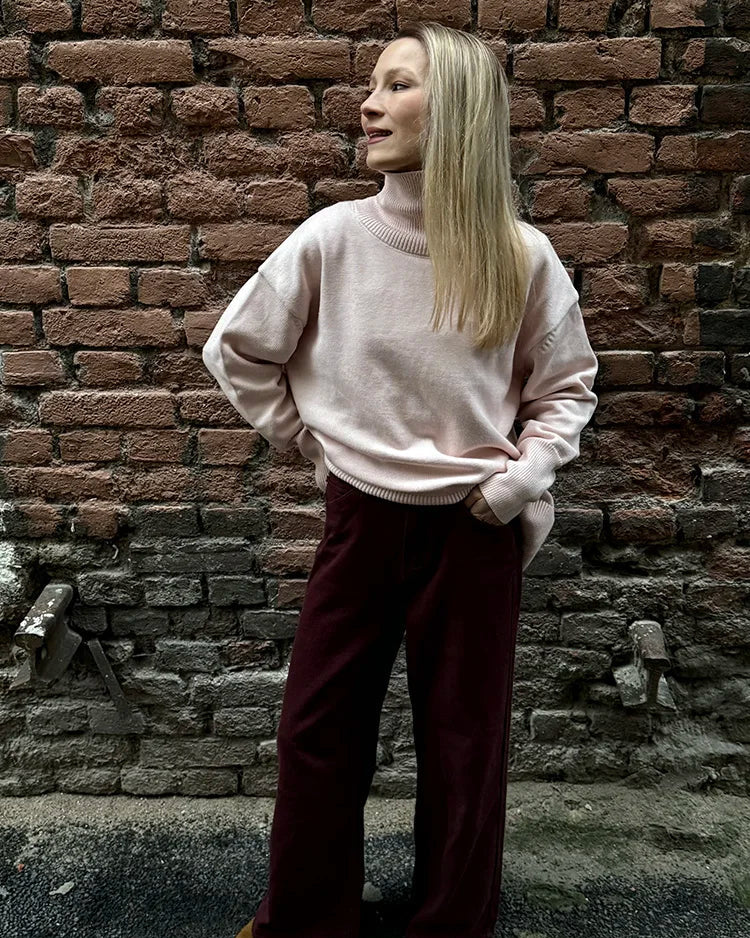 Oversized Turtleneck Heavyweight Knit Pullover
